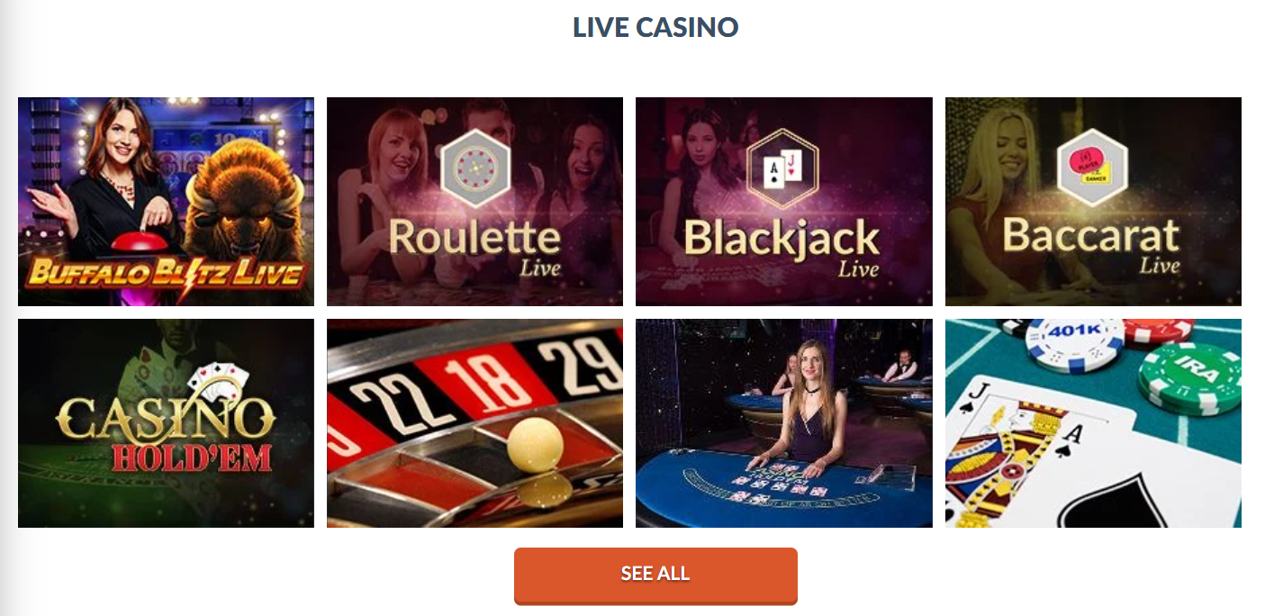 Catálogo de casino en vivo
